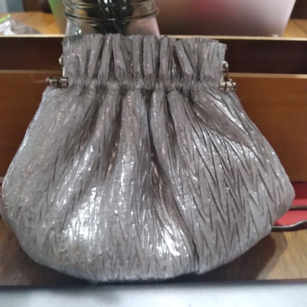 Nordstrom Silver Ruched Clutch
